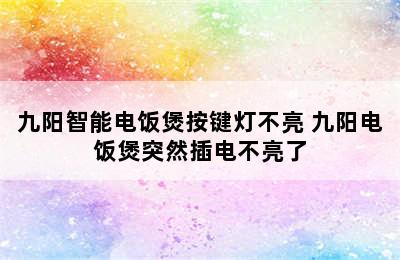 九阳智能电饭煲按键灯不亮 九阳电饭煲突然插电不亮了